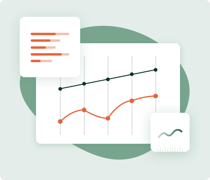 Graphs and charts showing changes in health and hormone trends over time.